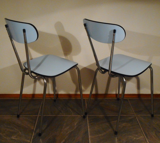Image 1 of 2x Vintage keukenstoel formica