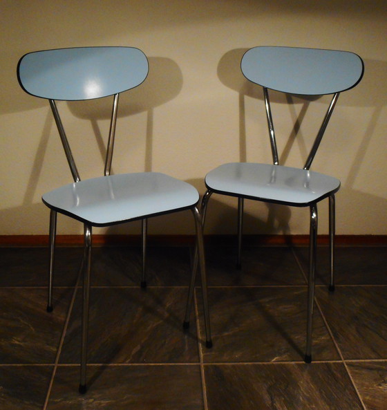 Image 1 of 2x Vintage keukenstoel formica
