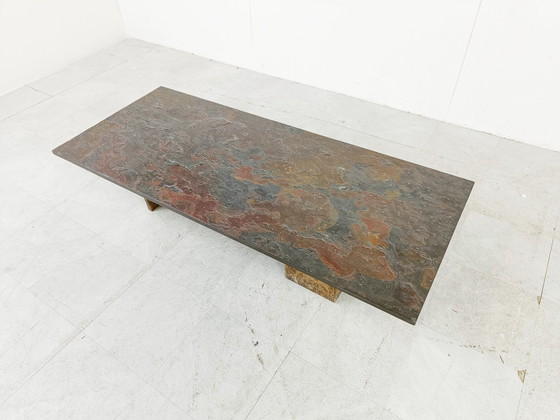 Image 1 of XL Brutalist stenen salontafel, jaren 70