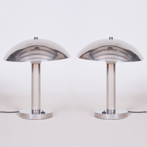 Paar vintage Art Deco lampen, Tsjecho-Slowakije 1930
