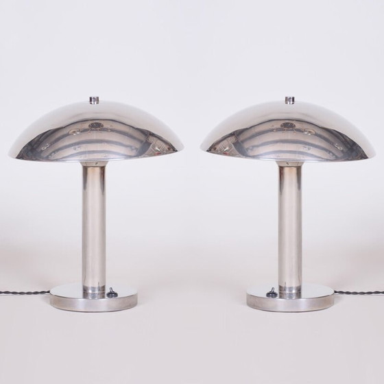 Image 1 of Paar vintage Art Deco lampen, Tsjecho-Slowakije 1930