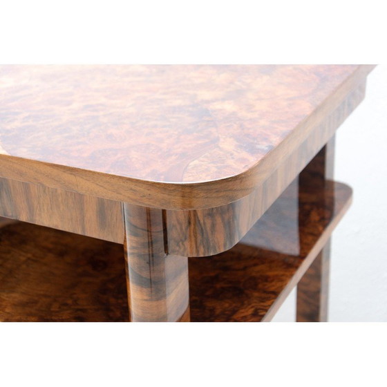 Image 1 of Vintage Art Deco wortelnoten salontafel, Tsjecho-Slowakije 1930