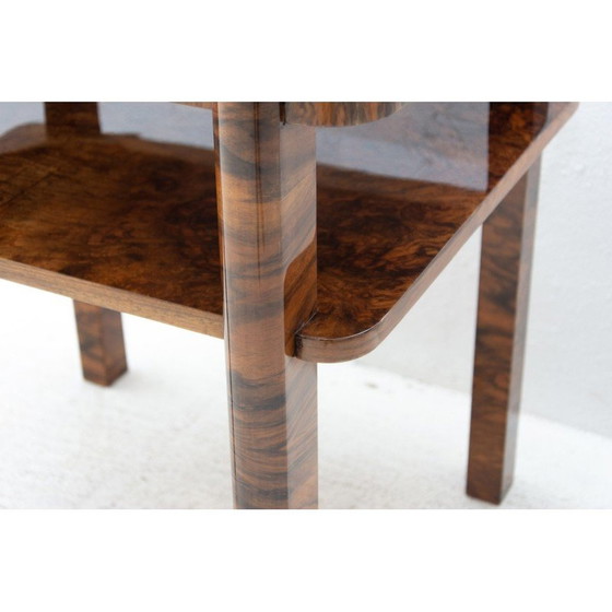 Image 1 of Vintage Art Deco wortelnoten salontafel, Tsjecho-Slowakije 1930