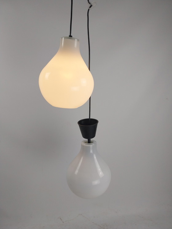 Image 1 of 2 X Peill En Putzler Opaline Glazen Hanglampen 1960'S 