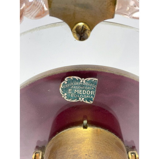 Image 1 of Mid-eeuwse Art Deco tafelklok van Murano glas, 1950