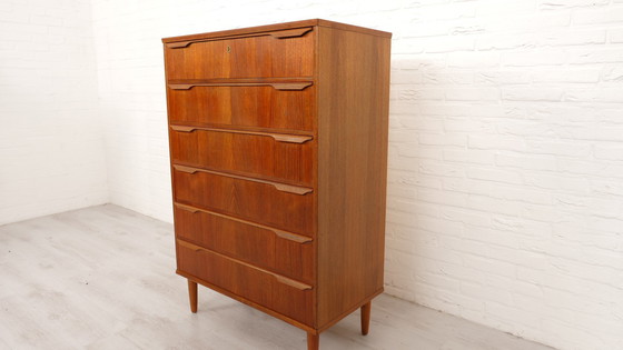 Image 1 of Vintage Deense Ladekast | Teak | 6 Lades | 121 Cm