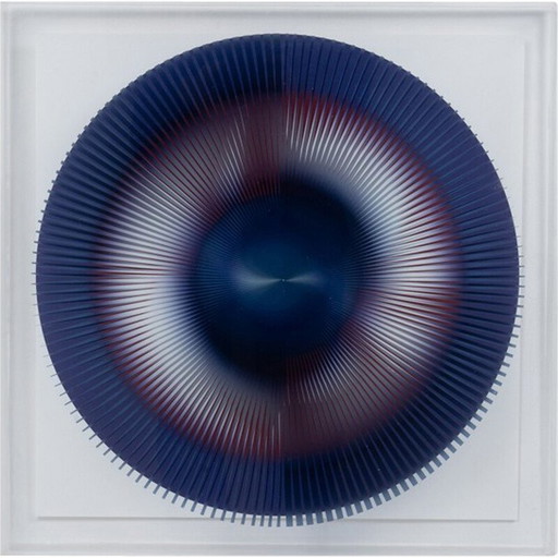 Vintage kinetische zeefdruk die een cirkel voorstelt, Frankrijk 1990