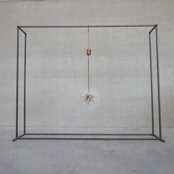 Image 1 of Oostenrijkse mid-century glas en messing hanglamp van Emil Stejnar voor Rupert Nikoll, 1950