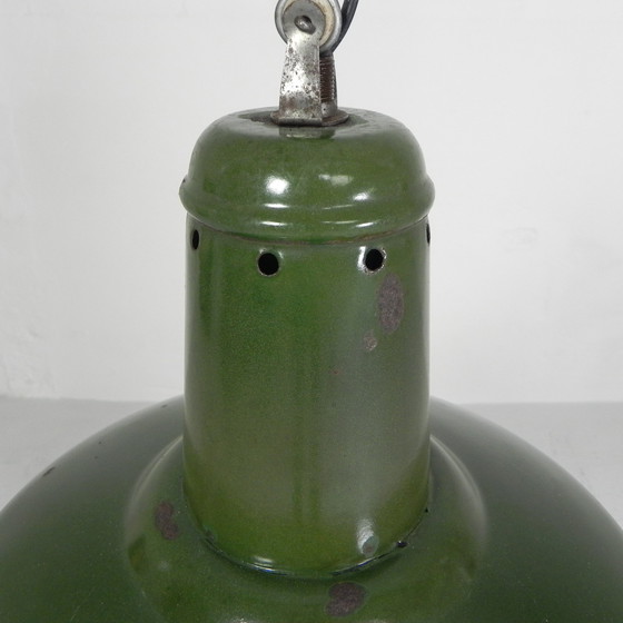 Image 1 of Vintage hanglamp met geëmailleerde stalen kap