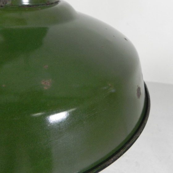 Image 1 of Vintage hanglamp met geëmailleerde stalen kap