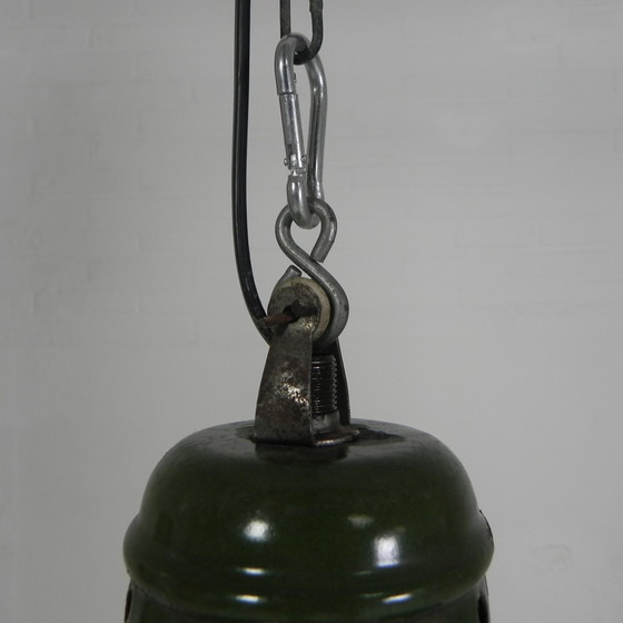Image 1 of Vintage hanglamp met geëmailleerde stalen kap