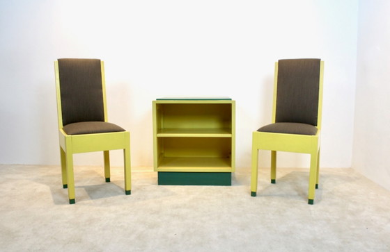 Image 1 of Modernisme stoelen en kabinet van Jan den Drijver voor 'De Stijl