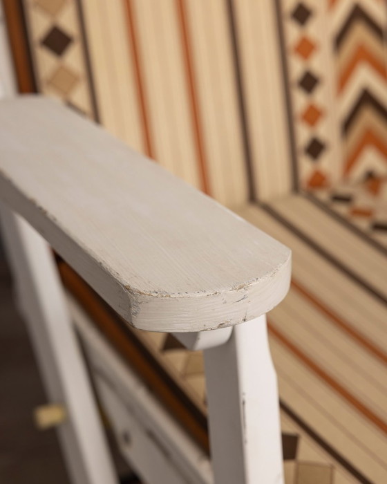 Image 1 of Vintage 70S stoffen ligstoel en trolley set door Clara Agnelli voor Reguitti