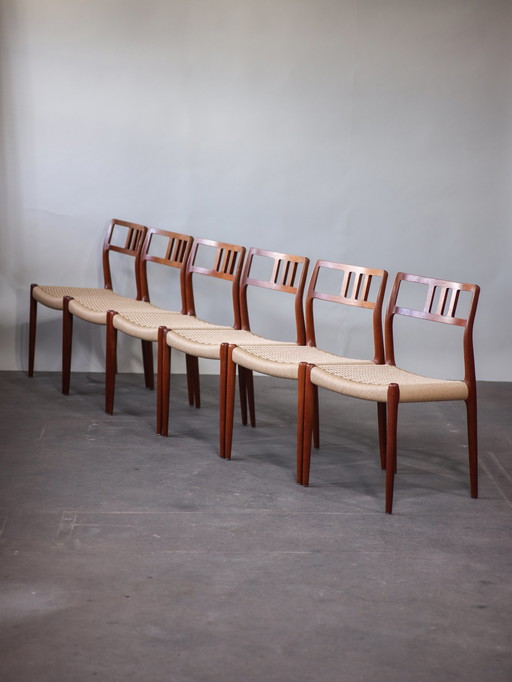 6x N.O. Møller 79 eetkamerstoelen Deens design teak