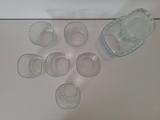 Image 1 of Gestreepte whiskyglazen en karaffen