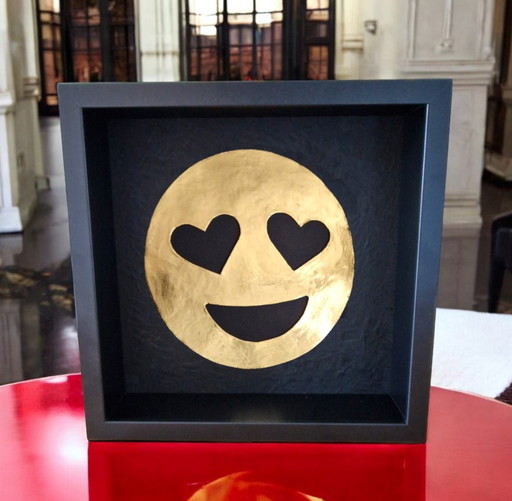 Love Smiley Verguld 23Ct Goud In Lijst