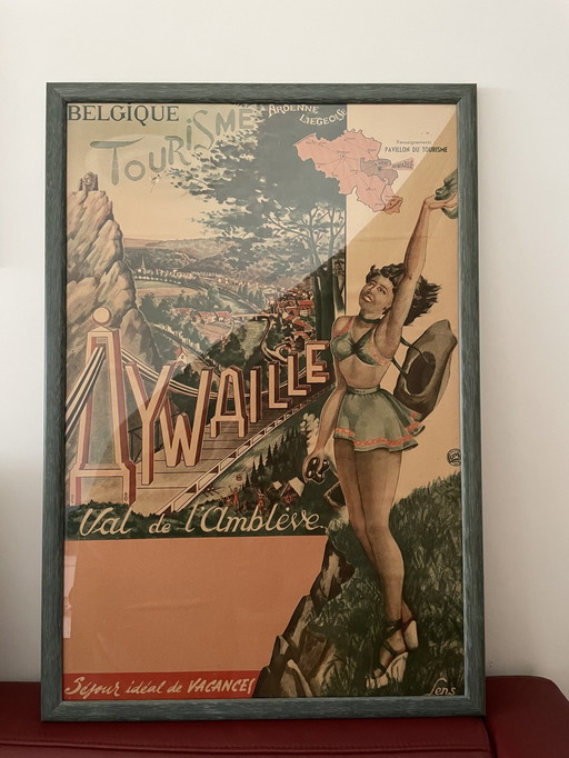 Vintage Reclameposter Voor De Belgische Ardennen