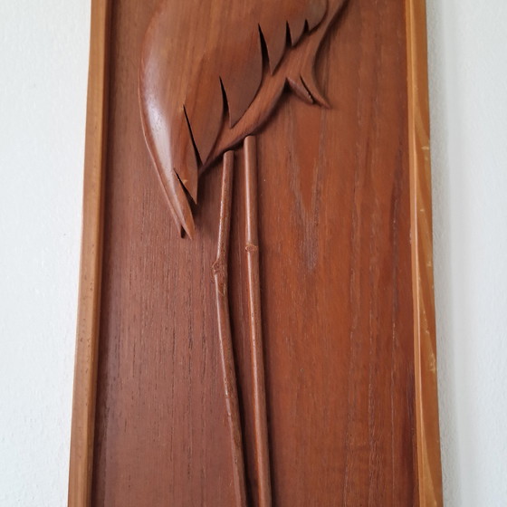 Image 1 of Vintage Teakhouten Wandbord 