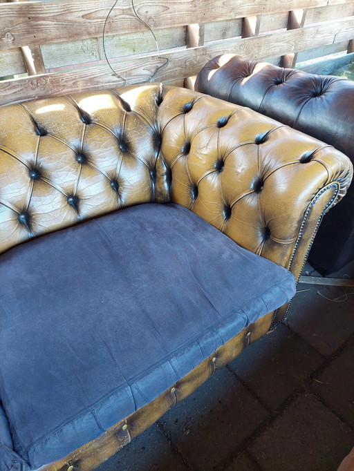 2,5 Zits Bank Chesterfield Bruin/Zwart