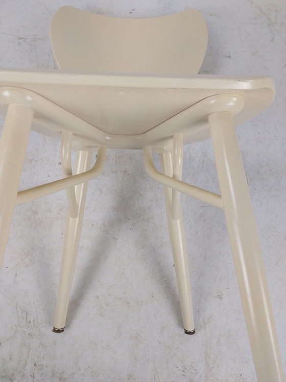 Image 1 of 3 x Linteloo tulipani eetkamerstoelen in off White in zeer goede originele conditie. 