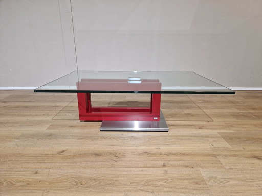 Pefa Salontafel - Glas - Rood - Design - Showroomstaat