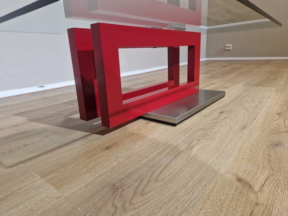 Image 1 of Pefa Salontafel - Glas - Rood - Design - Showroomstaat