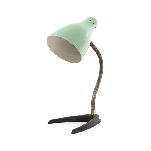 Vintage messing en gekleurde italiaanse tafellamp