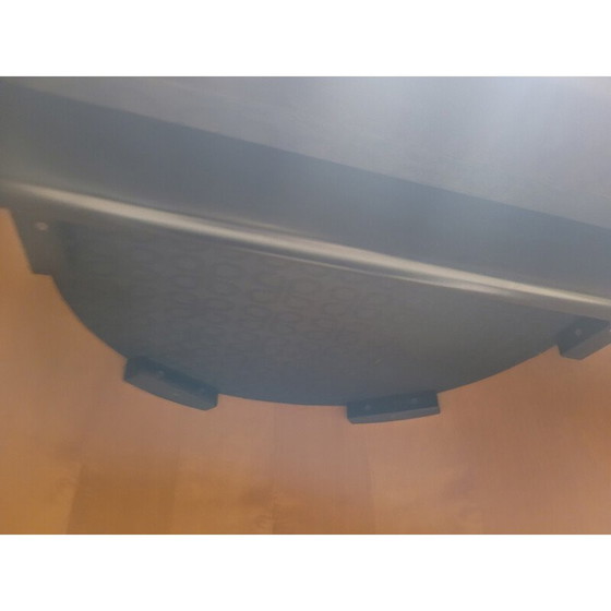 Image 1 of Paar vintage "Incontro 5080" fauteuils in hout en leer van Massimo en Lella Vignelli voor Bernini