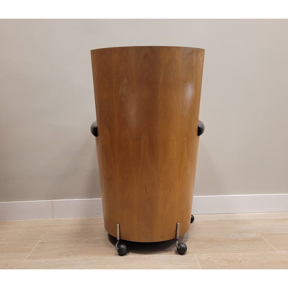 Image 1 of Paar vintage "Incontro 5080" fauteuils in hout en leer van Massimo en Lella Vignelli voor Bernini