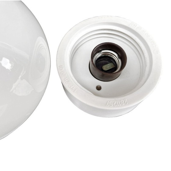 Image 1 of Vintage wit glazen wandlamp voor Elektrosvit Nové Zámky, Tsjecho-Slowakije 1960