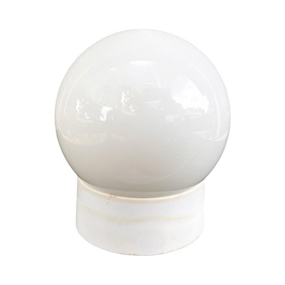 Image 1 of Vintage wit glazen wandlamp voor Elektrosvit Nové Zámky, Tsjecho-Slowakije 1960