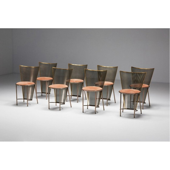 Image 1 of Set van 12 vintage Expo '92 koperen stoelen door Frans Van Praet, 1992