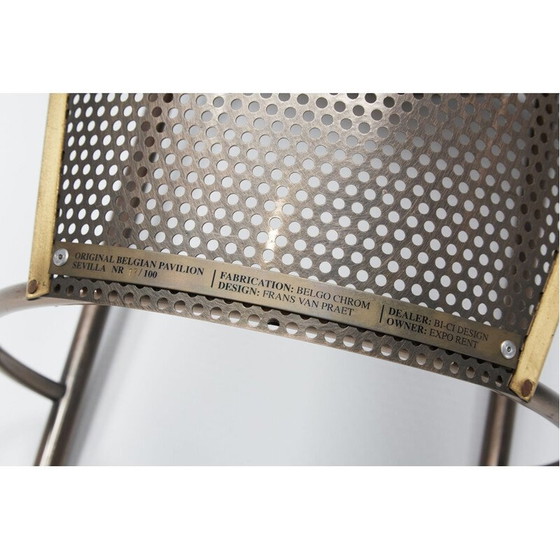 Image 1 of Set van 12 vintage Expo '92 koperen stoelen door Frans Van Praet, 1992