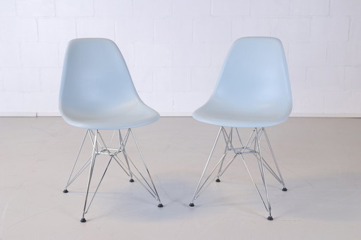 2x Vitra Eames Plastic DSR blauw