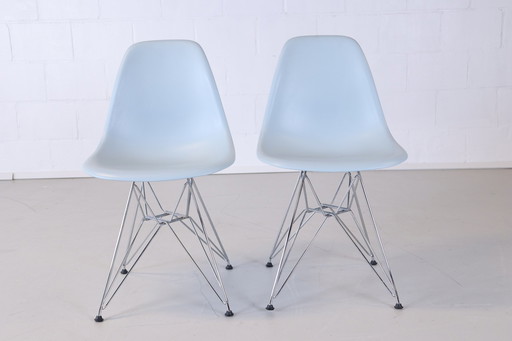 2x Vitra Eames Plastic DSR blauw