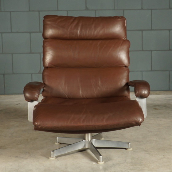 Image 1 of Loungefauteuil – Bruin Leder – Hans Kaufeld – Jaren 60