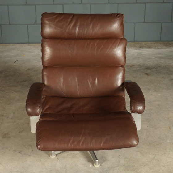 Image 1 of Loungefauteuil – Bruin Leder – Hans Kaufeld – Jaren 60