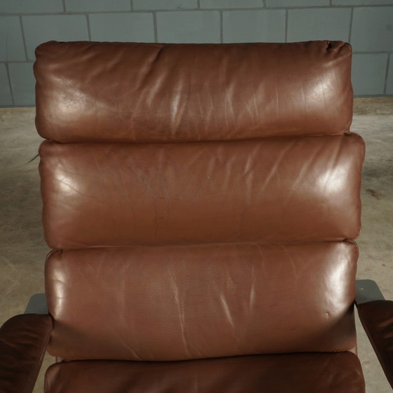 Image 1 of Loungefauteuil – Bruin Leder – Hans Kaufeld – Jaren 60