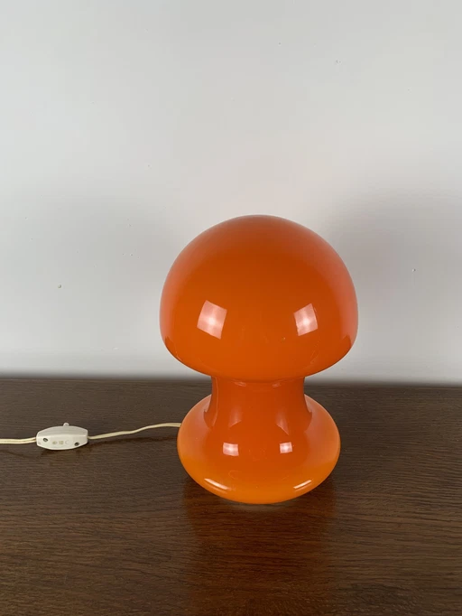 Oranje paddestoellamp uit het ruimtetijdperk, 1970S