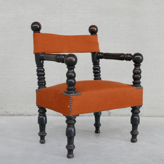 Image 1 of Franse mid-century oranje fauteuil, jaren 1940