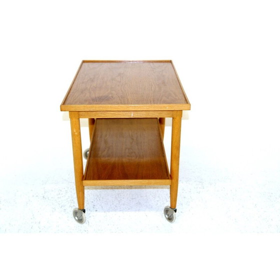 Image 1 of Vintage eiken rollend dressoir, Zweden 1960