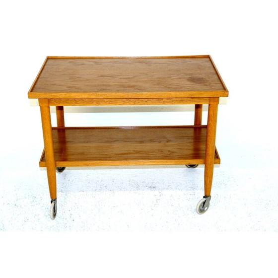 Image 1 of Vintage eiken rollend dressoir, Zweden 1960