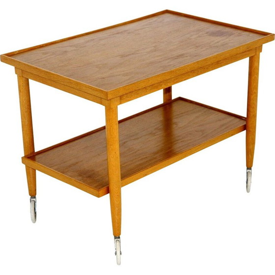 Image 1 of Vintage eiken rollend dressoir, Zweden 1960