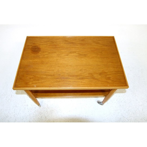 Image 1 of Vintage eiken rollend dressoir, Zweden 1960