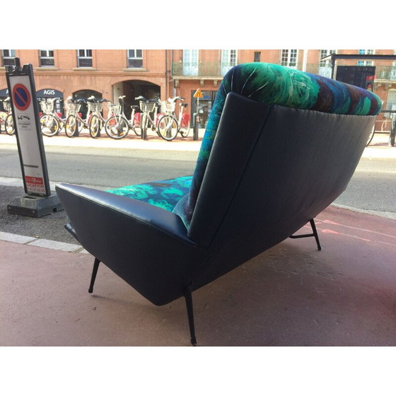 Image 1 of Vintage fluwelen en skai sofa van Guy Besnard voor Designers Guild, 1960