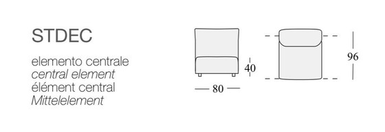 Image 1 of Edra “ Standard “ Modulaire Bank 280-312Cm + Pouf 80X60Cm