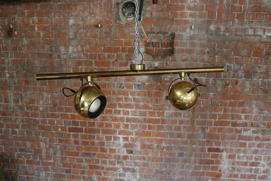 Image 1 of Set of vintage brass ceiling and wall lamps by Sische leuchten, Germany 1960's.