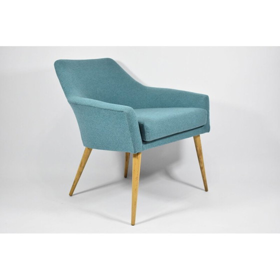 Image 1 of Vintage fauteuil, schelp, turkoois 1960