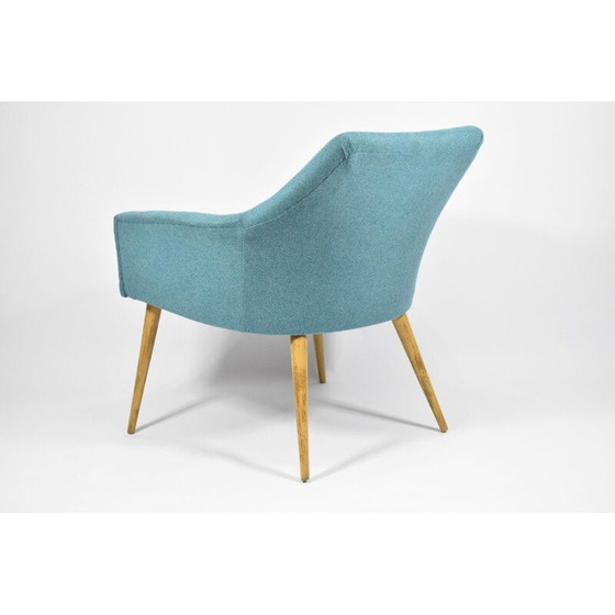 Image 1 of Vintage fauteuil, schelp, turkoois 1960