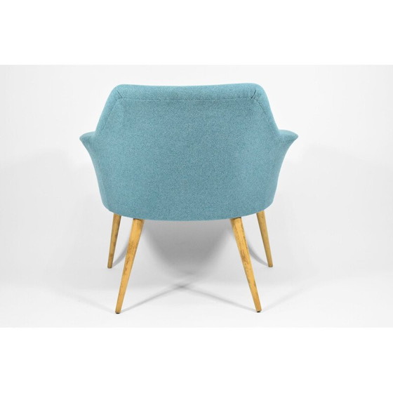 Image 1 of Vintage fauteuil, schelp, turkoois 1960